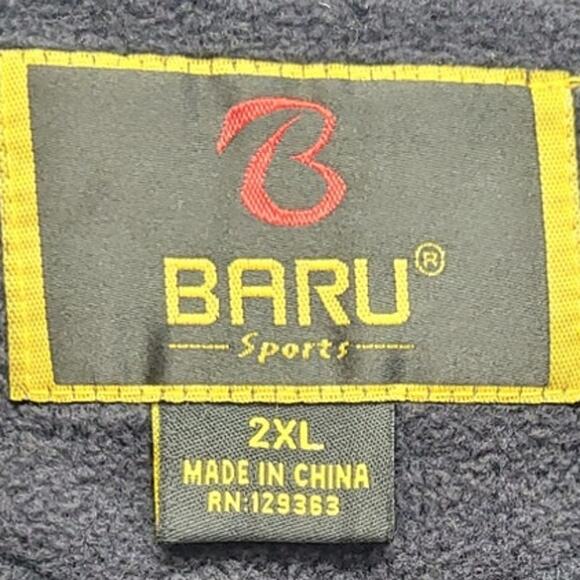 Baru Sports Mens 2XL Polyester Full Zip Drawstring Waist Soft Fleece Jacket - Picture 4 of 4